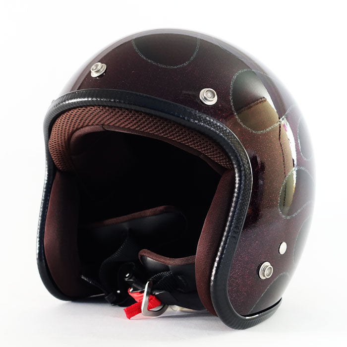 ジェットヘルメット ディープレッド ラメT2 レッド XLサイズ IP-4004 ジャムテック