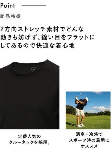 22LD_FTP_レギュラーフィット_半袖クルー ブラック Lサイズ 25170054 フリーズテック