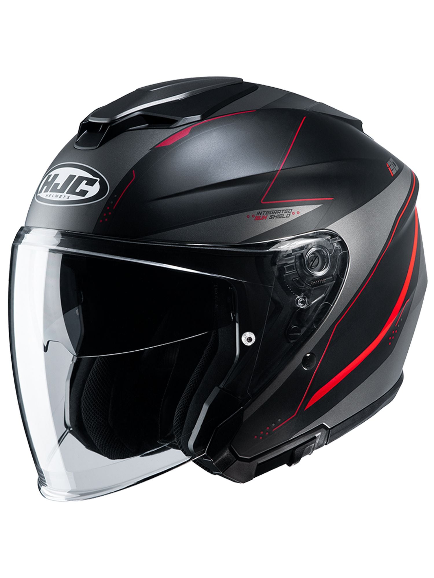 オープンフェイスヘルメット i30 スライト ブラック/レッド(MC1SF) XLサイズ HJH215 HJC