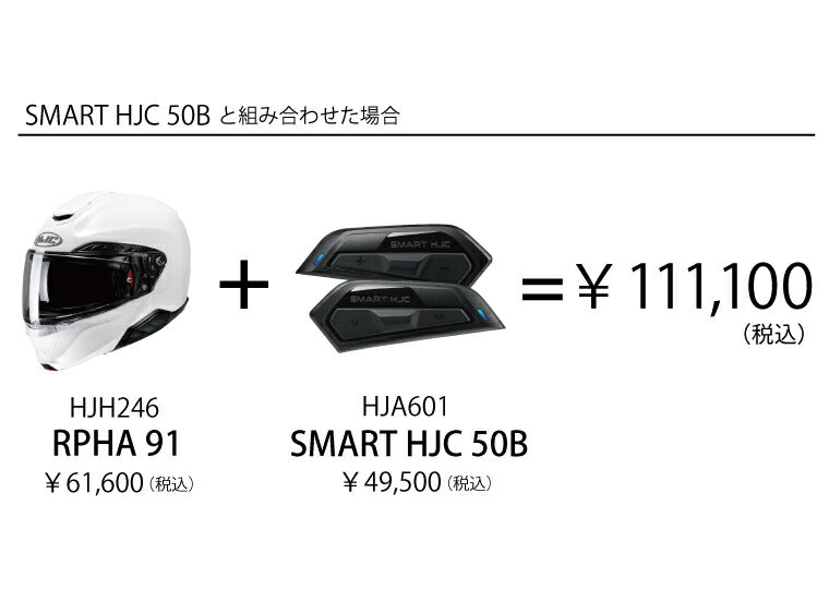 取寄 システムヘルメット RPHA91 ソリッド パールホワイト Lサイズ HJH246 HJC