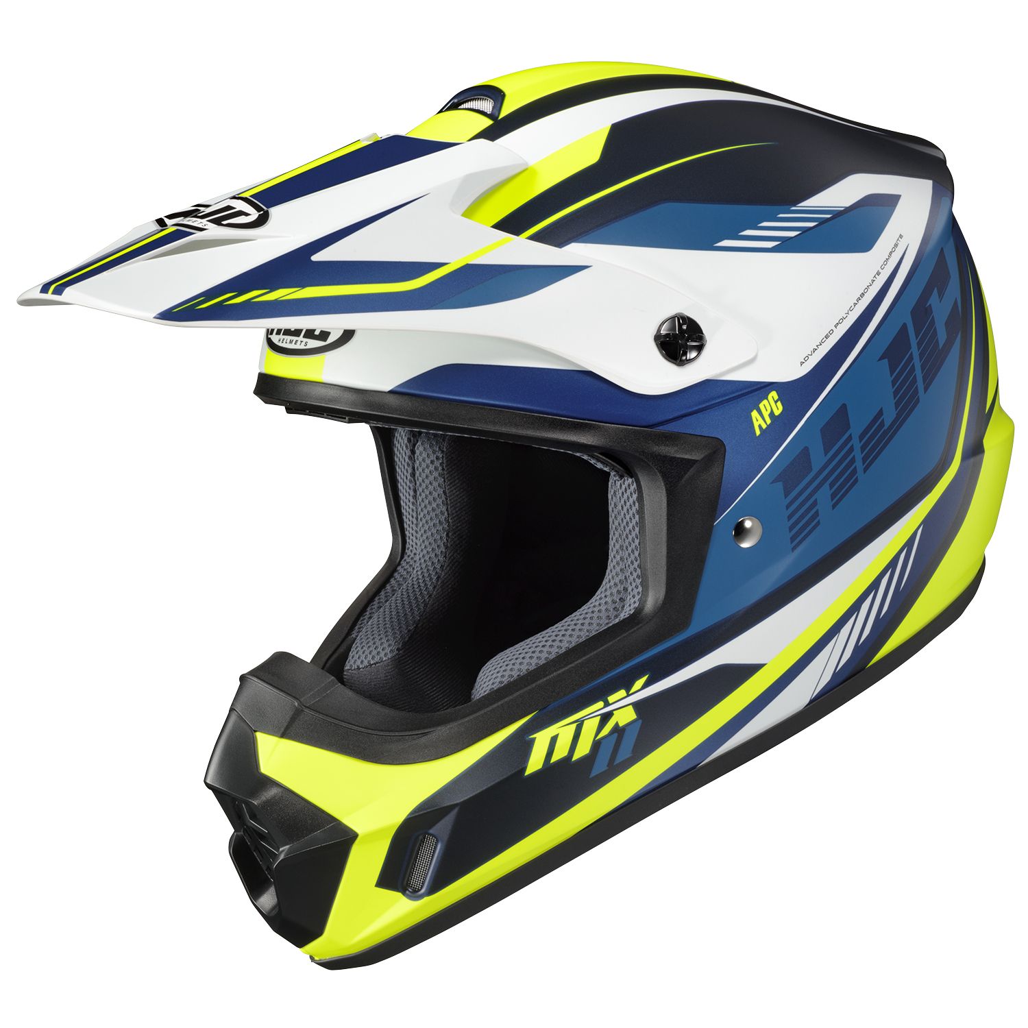 取寄 オフロードヘルメット CS-MXⅡ ドリフト ブルー/イエローFLUO(MC3HSF) Mサイズ HJH250 HJC