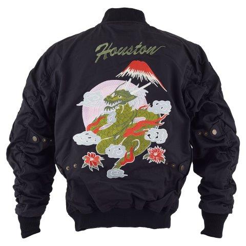 MA-1 コットンドラゴンモーターサイクルジャケット ブラック Mサイズ HTVA-2424 ヒューストン