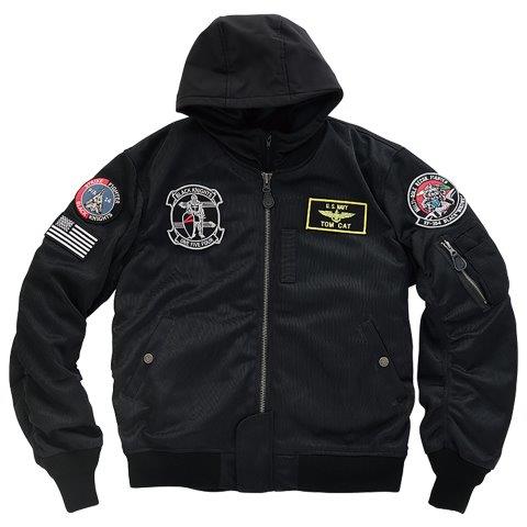 MA-1 ブラックナイツ メッシュ モーターサイクル ジャケット ブラック 2XL HTVA2321S ヒューストン