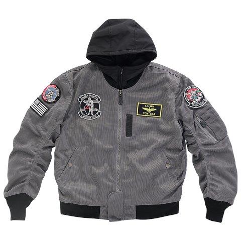 MA-1 ブラックナイツメッシュモーターサイクルジャケット ガンメタ 5XL HTVA2321S ヒューストン