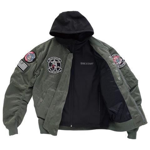 MA-1 ブラックナイツメッシュモーターサイクルジャケット カーキ 5XL HTVA2321S ヒューストン