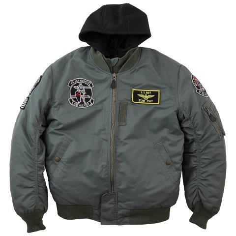 MA-1 ブラックナイトモーターサイクルジャケット カーキ Lサイズ HTVA2321W ヒューストン