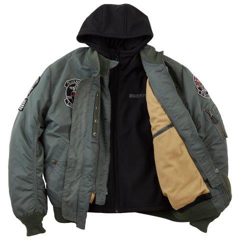 MA-1 ブラックナイトモーターサイクルジャケット ブラック 3XLサイズ HTVA2321W ヒューストン