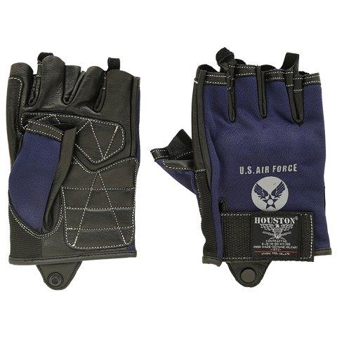 メッシュ/レザー ハーフグローブ ネイビー S-M HTVG2313S ヒューストン