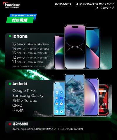 スライドロック AIRマウント搭載 QI搭載 USB KDR-M28A カエディア