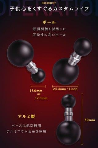 マウントキット レギュラーマウント用 90mm (17mm - 25.4mm) KDR-R202 カエディア