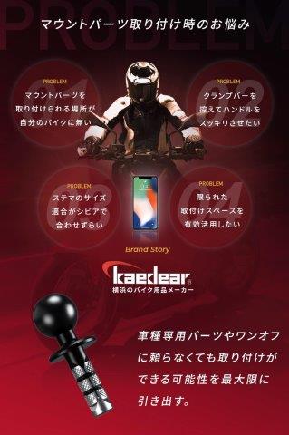 ステムマウント ステムボール(1インチボール)12.7mm~25.4mm KDR-R27A カエディア