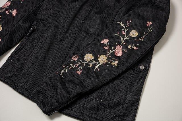 スタイルアップメッシュジャケット ブラックエンブロイダリー Sサイズ ROJ125 ロッソスタイルラボ