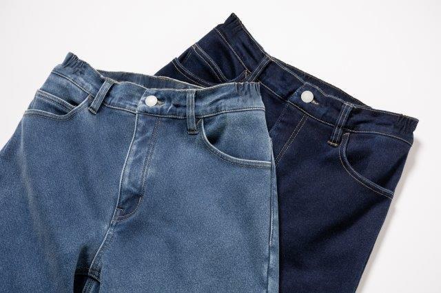 取寄 裏起毛ストレッチスリムパンツ インディゴ L+サイズ ROP71 ロッソスタイルラボ