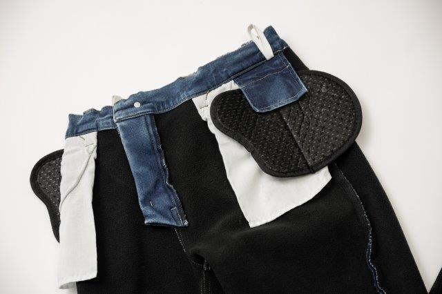 裏起毛ストレッチスリムパンツ ブラックデニム M+サイズ ROP71 ロッソスタイルラボ