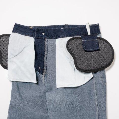 取寄 ストレッチスキニーパンツ ライトブルー Lサイズ ROP73 ロッソスタイルラボ