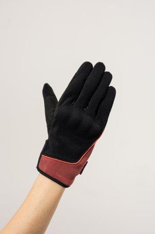 プロテクションメッシュグローブ ブラック/ビンテージレッド Sサイズ RSG365 ロッソスタイルラボ