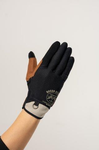 ミリタリーメッシュグローブ ブラック/ベージュ Lサイズ RSG366 ロッソスタイルラボ