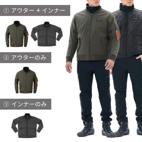 ソフトシェル フライト ジャケット イーグルグレー XLサイズ RSJ734 アールエスタイチ