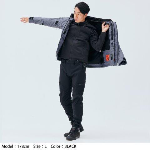 取寄 e-HEAT インナージャケット ブラック/レッド 2BMサイズ RSU637 アールエスタイチ