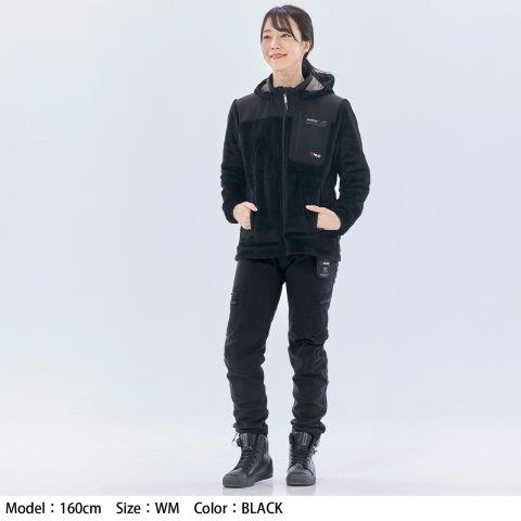 e-HEAT フリース インナーパーカ ブラック WMサイズ RSU638 アールエスタイチ