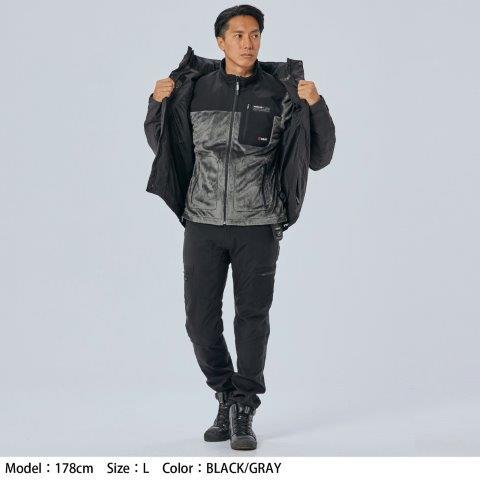 e-HEAT フリース インナーパーカ ブラック XLサイズ RSU638 アールエスタイチ