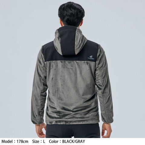 取寄 e-HEAT フリース インナーパーカ ブラック Mサイズ RSU638 アールエスタイチ