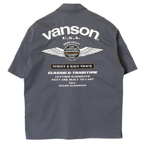 ワークシャツ グレー/ホワイト 2XLサイズ SVS2506S バンソン トゥルーパーS