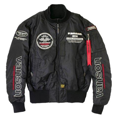 取寄 MA-1ジャケット ブラック/アイボリー 2XLサイズ TVS2407W バンソン