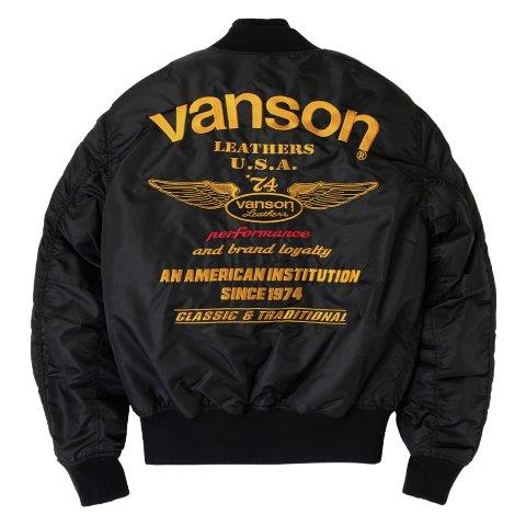 取寄 MA-1ジャケット ブラック/イエロー XLサイズ TVS2407W バンソン