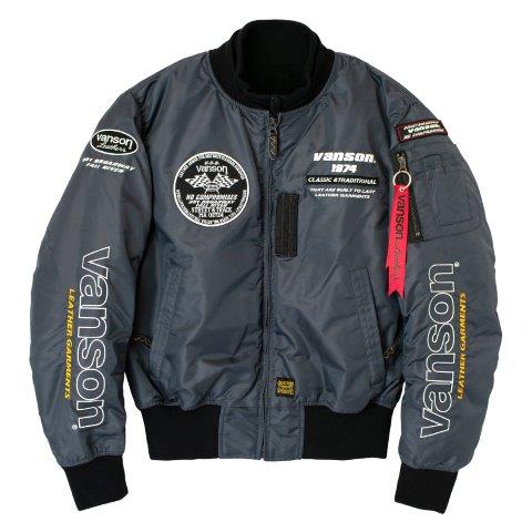 MA-1ジャケット グレー/ホワイト 2XLサイズ TVS2407W バンソン