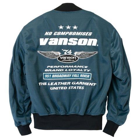 取寄 メッシュMA-1ジャケット ネイビー/ホワイト 2XLサイズ TVS2501S バンソン トゥルーパー