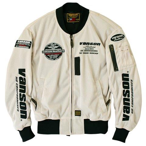 メッシュMA-1ジャケット アイボリー/ブラック Mサイズ TVS2501S バンソン トゥルーパー