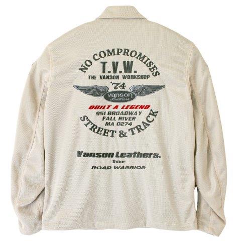 取寄 メッシュコーチジャケット アイボリー/ガンメタリック Lサイズ TVS2503S バンソン トゥルーパー