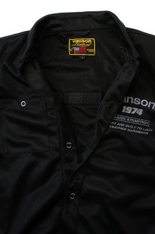 メッシュワークシャツ ブラック/シルバー Mサイズ TVS2505S バンソン トゥルーパー