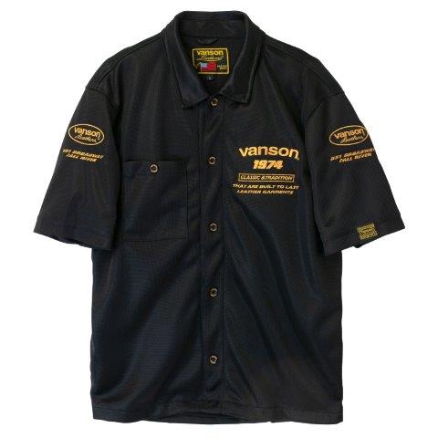 取寄 メッシュワークシャツ ブラック/イエロー Lサイズ TVS2505S バンソン トゥルーパー