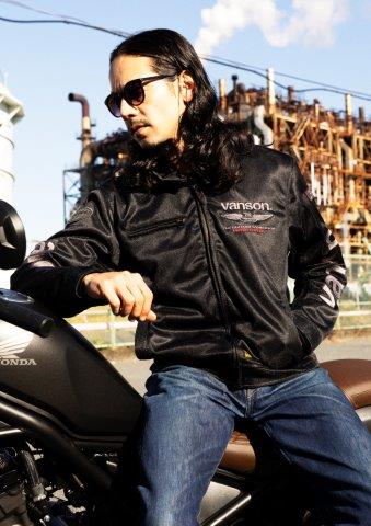 メッシュスウィングトップジャケット アイボリー/ブラック Lサイズ VS25103S バンソン