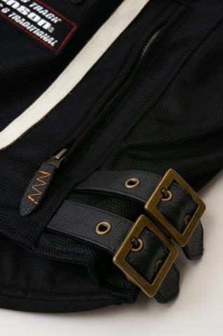 メッシュライダースジャケット ブラック/ブラック Mサイズ VS25105S バンソン