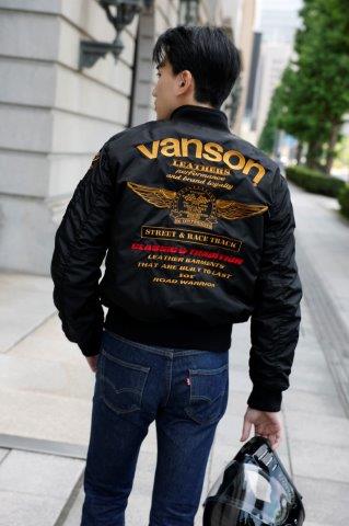 取寄 MA-1ジャケット ブラック/シルバー 2XLサイズ VS25108W バンソン