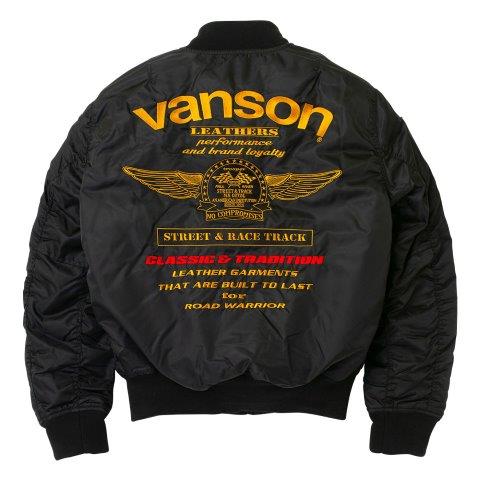 取寄 MA-1ジャケット ブラック/イエロー XLサイズ VS25108W バンソン