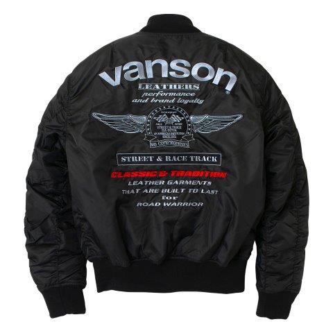 MA-1ジャケット ブラック/シルバー Lサイズ VS25108W バンソン