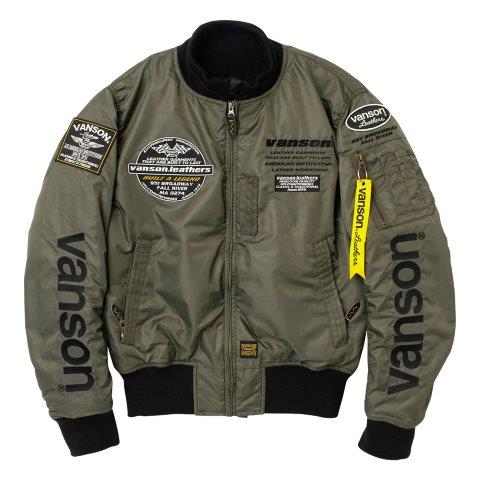 取寄 MA-1ジャケット カーキ/ブラック 3XLサイズ VS25108W バンソン