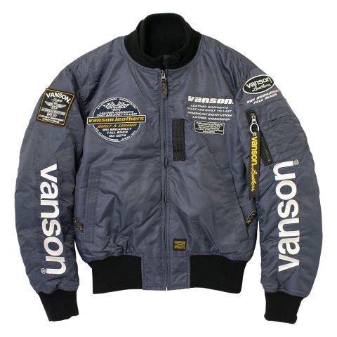 取寄 MA-1ジャケット グレー/アイボリー Mサイズ VS25108W バンソン