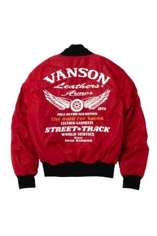 取寄 MA-1ジャケット レッド/ホワイト 2XLサイズ VS26108W バンソン