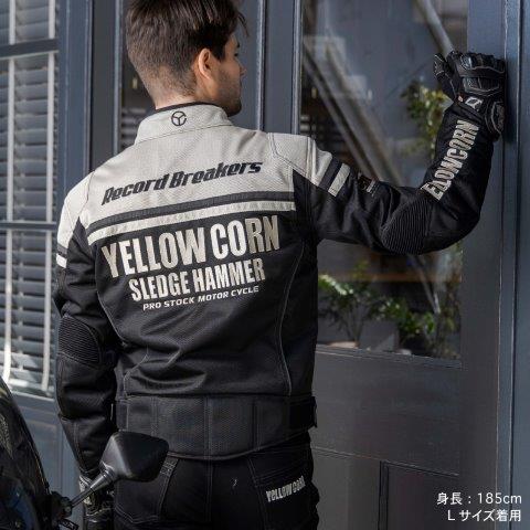 メッシュジャケット ブラック/ガンメタ Mサイズ BB-5104 イエローコーン