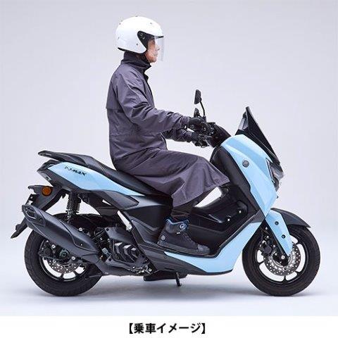 スクーターストレッチレインコート ブラック Mサイズ RY7003 ヤマハ