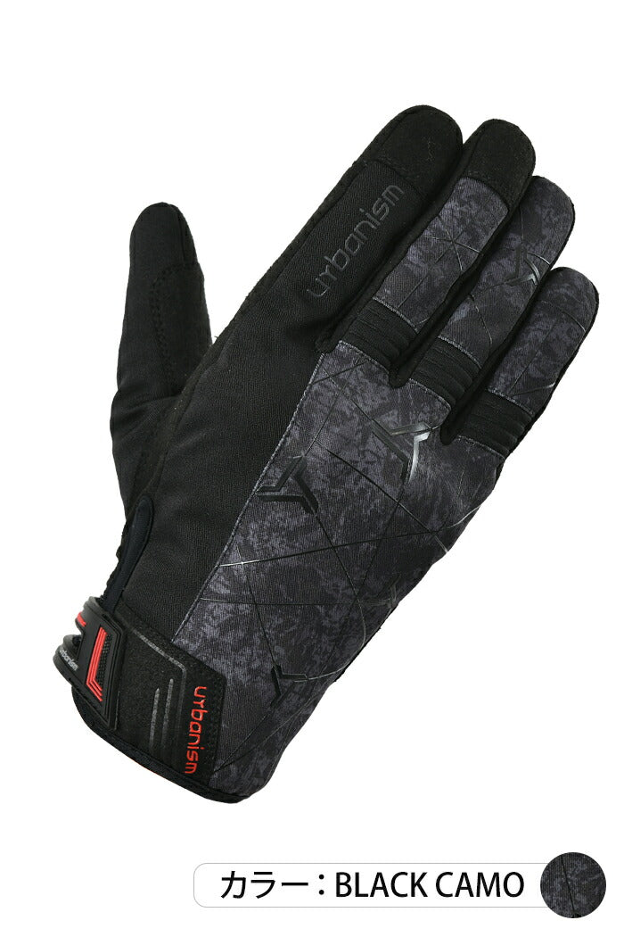 アーバニズム アーバンライドウィンターグローブ バイク/メンズ/秋冬 ブラックカモ Mサイズ UNG-235