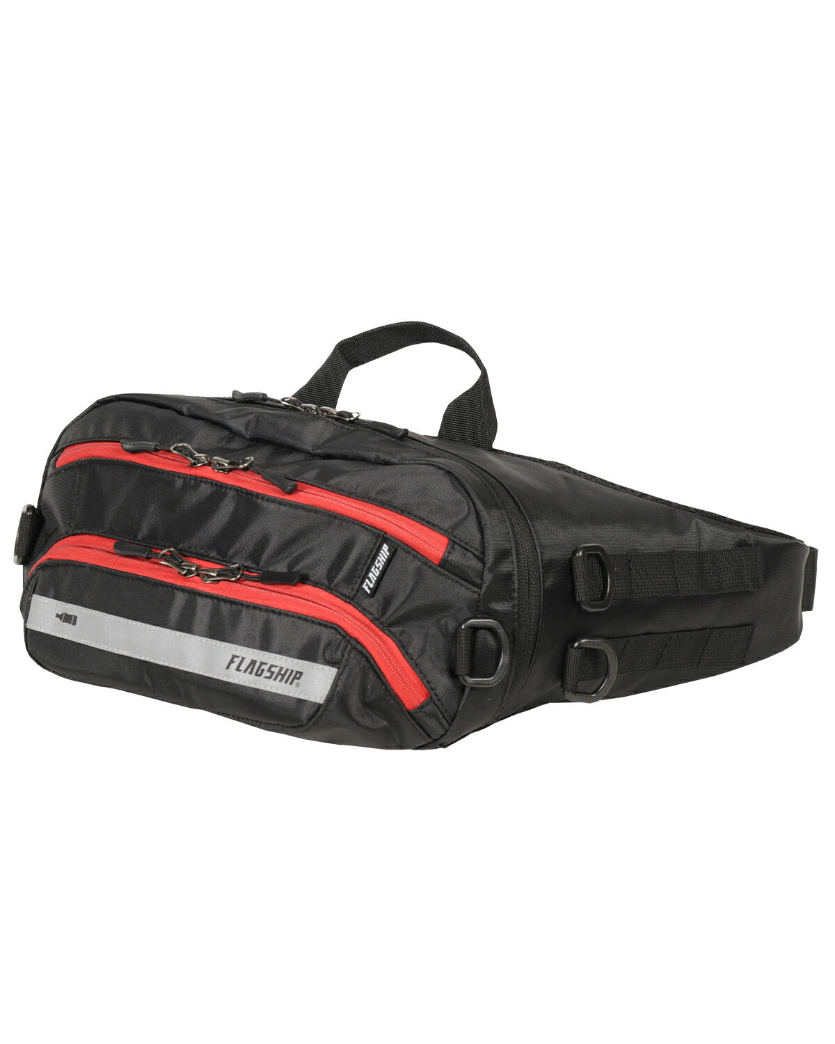 取寄 フラッグシップ グランデヒップバッグ ブラック&レッド FB-854