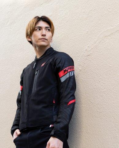 取寄 カルフォードジャケット ブラック&レッド Mサイズ FJ-S209