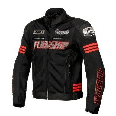 取寄 イクシードメッシュジャケット ブラック&レッド LLサイズ FJ-S214