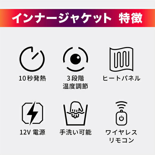 12Vヒートインナージャケットスポーツ 3.5AMP Mサイズ 5100042 ヒートマスター